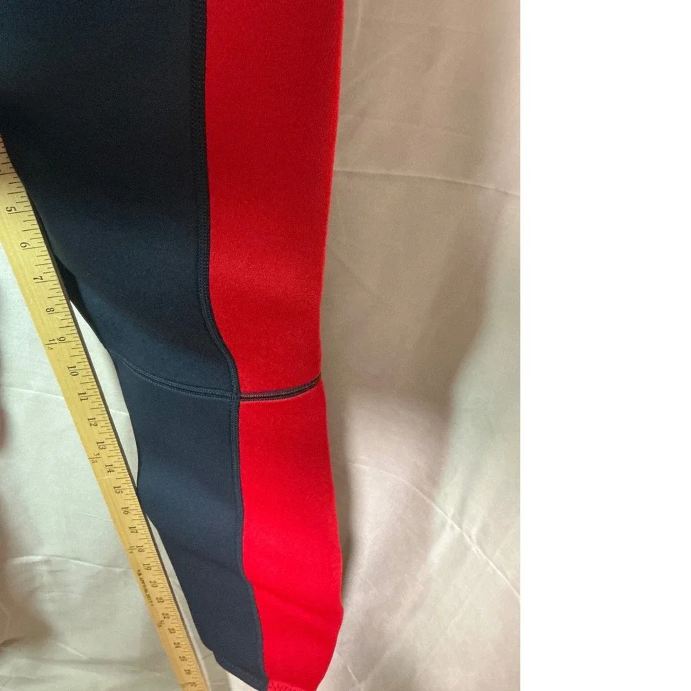 Unbranded Neoprene Full Wetsuit Mens small Black Red Excellent Long Sleeve Surf